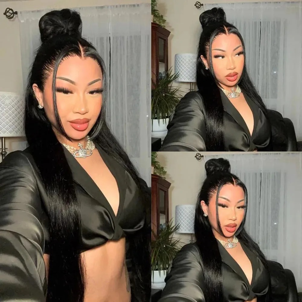 Brazilian Hair 13x6 HD Lace Frontal Wig Bone Straight Human Hair Wigs 360 Full Lace Wigs Glueless Pre Plucked Ready To Go Brazilian Hair For Women Dai
