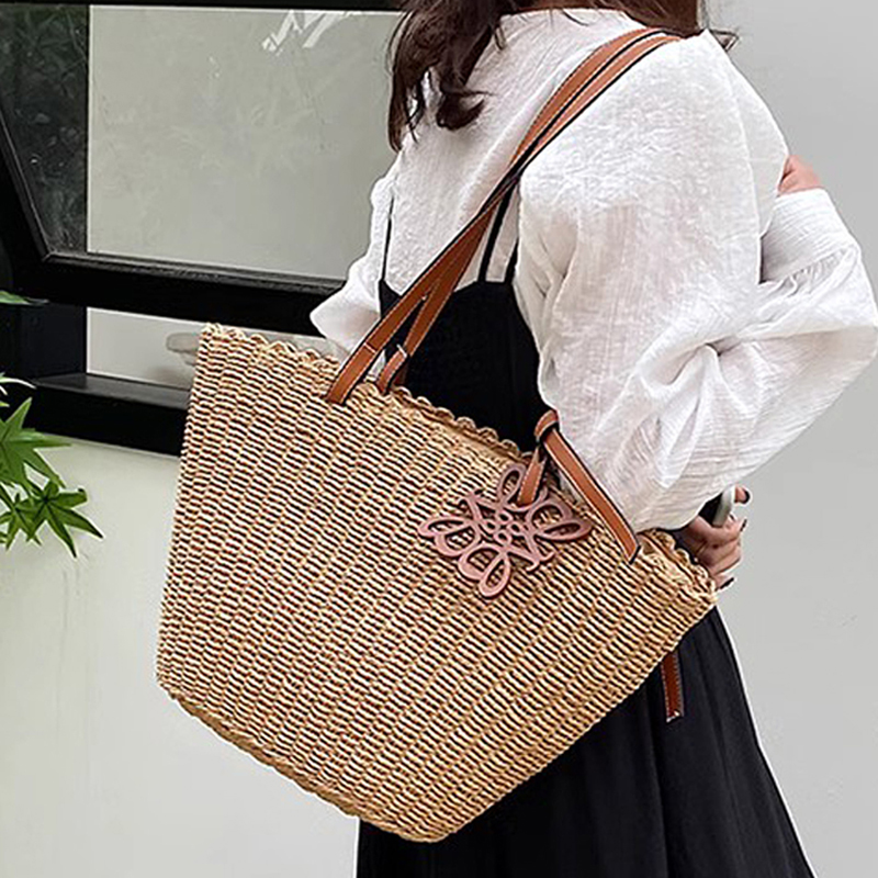Straw Bag Tote Bag Designer Bag Fashion Shoulder Bag Woven Bag French Large Capacity Vegetable Basket Bag Summer Seaside Beach Bag Women's Crossb