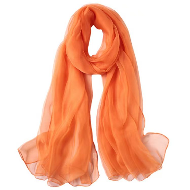 T1079 solid color ice silk scarf female sun protection shawl long large beach towel travel dual-purpose silk scarf