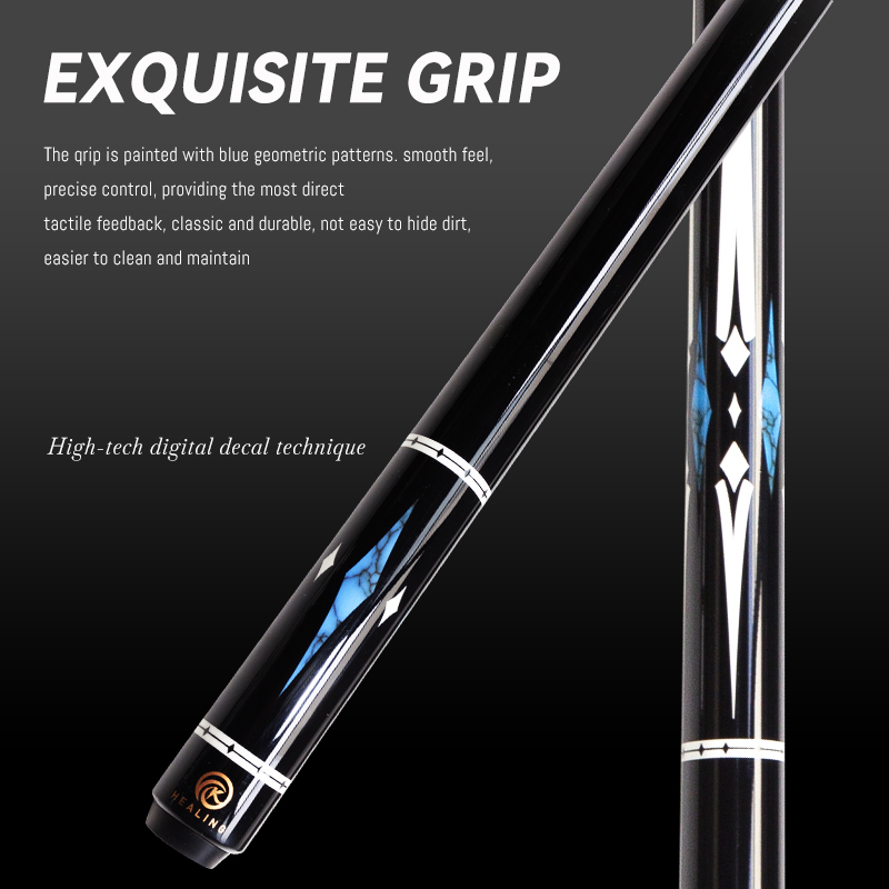 OKHEALING Billiard Play Cue 12.4mm Tip Diameter Pool Cue Carbon Fiber Billiard Cue Radial Pin Pool Cue Stick, Weight Adjustable Design 19-20Oz