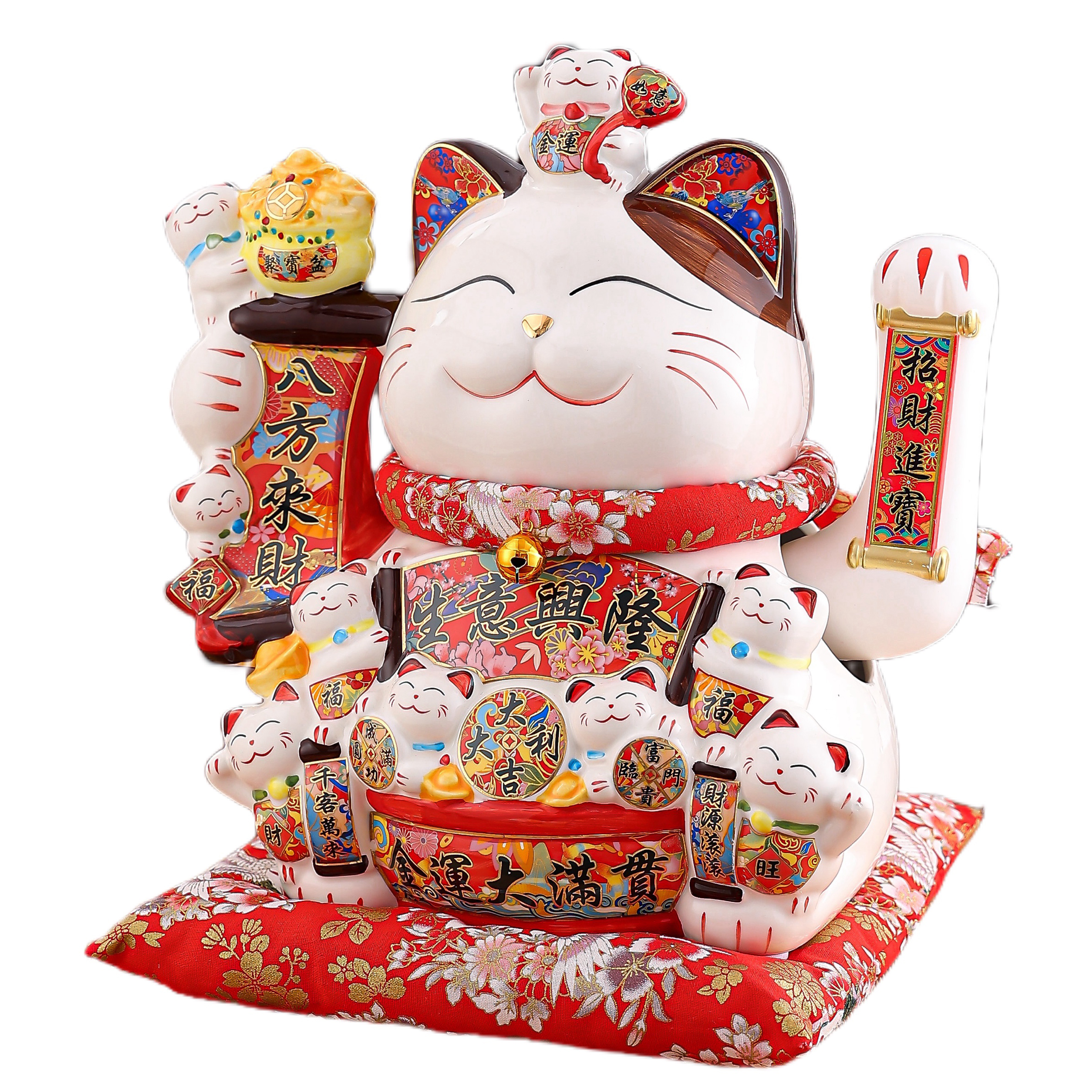 Handcrafted Ceramic Maneki-Neko Figure Perfect Opening Present & Front Desk Decoration Creative Ceramic Lucky Cat Ornament for Home Decor - Ideal Stor