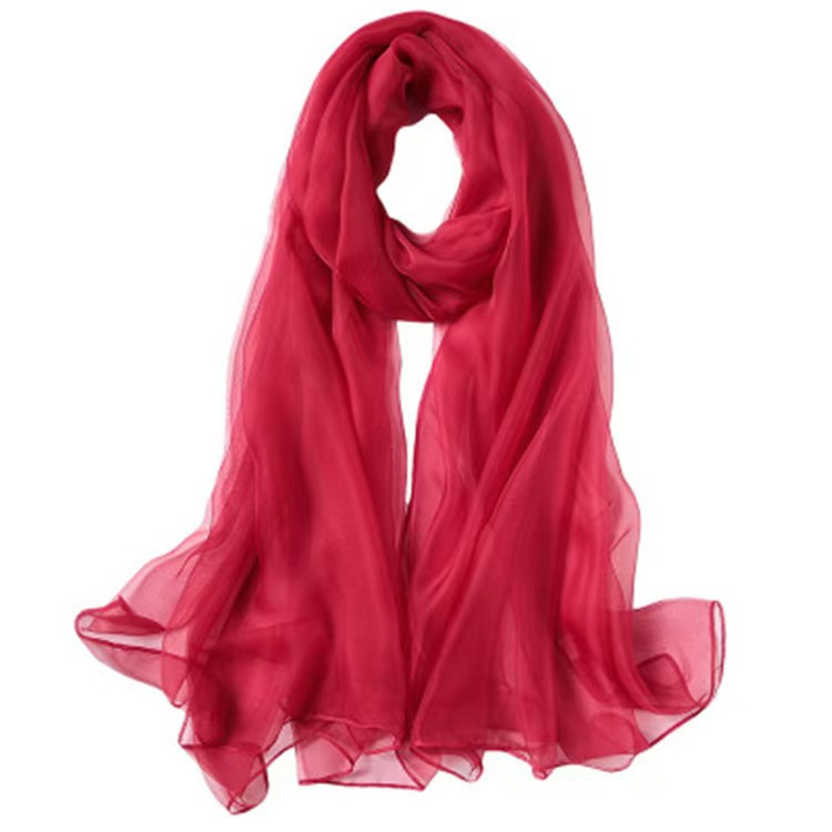 T1079 solid color ice silk scarf female sun protection shawl long large beach towel travel dual-purpose silk scarf
