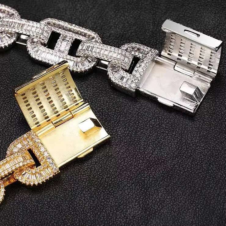 GRA Certified Rose Gold VVS Moissanite Diamond Cuban Chain Necklace Hip Hop Jewelry Iced Out Cuban Link Chain for Men