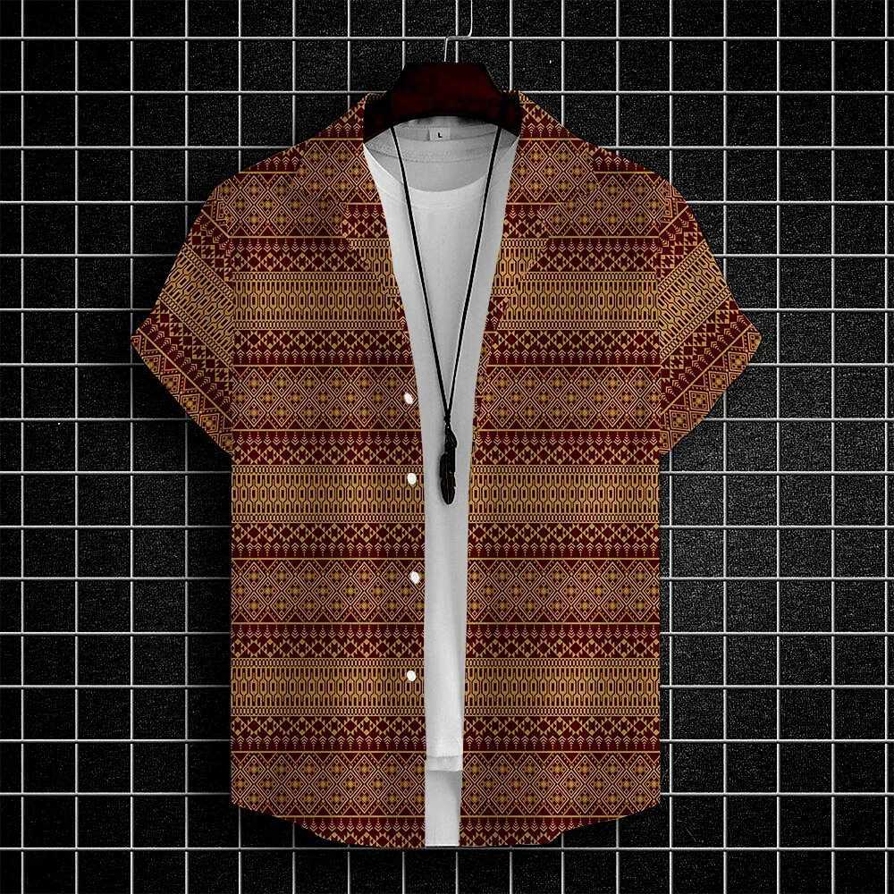 Mens Shirts Thai Elephant Casual 3D Print Hawaiian Shirt for Men Summer Fashion Shirt Daily Short Sleeves Mens Clothing Tops W250627