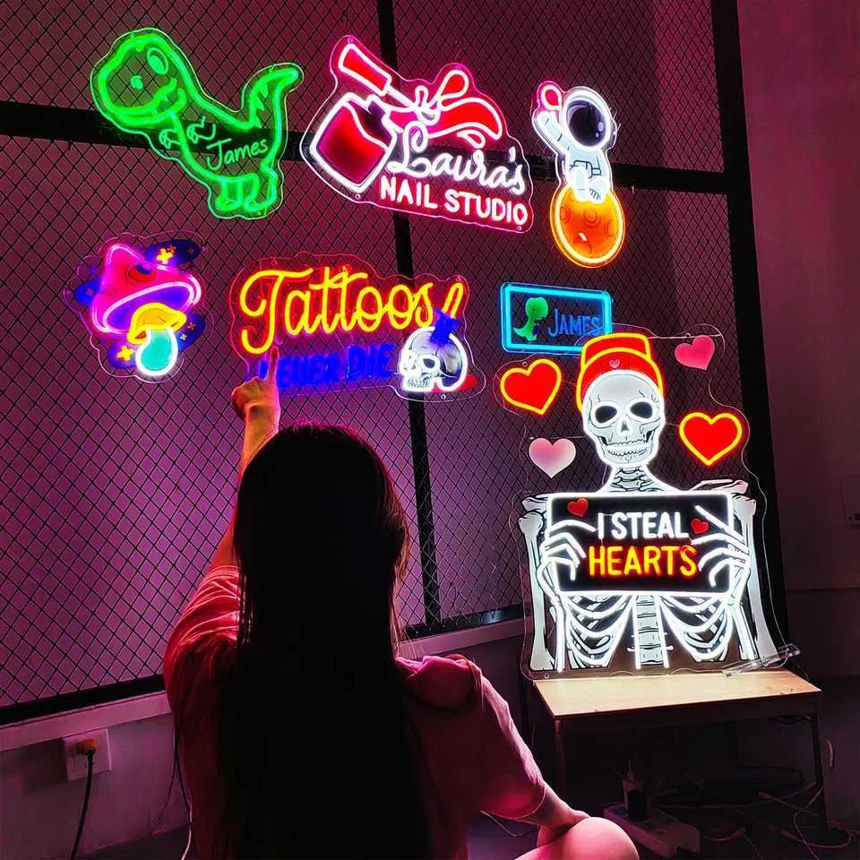 Custom Neon Sign Can UV Print Business Neon Letters For Wedding Home Decor Bar Japanese Anime Signage Used Indoor OutdoorXJ250626