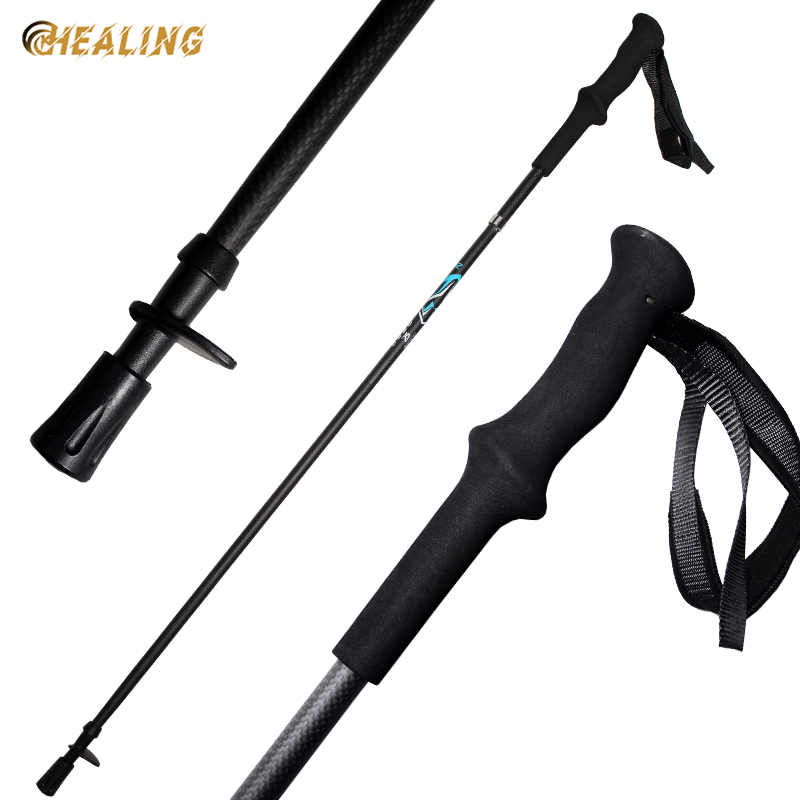 OKHEALING Carbon Fiber Trekking Poles Ultra-light Off-road Collapsible Cane Portable Walking Stick with EVA Handle for Hiking, Camping, Mountaining, B