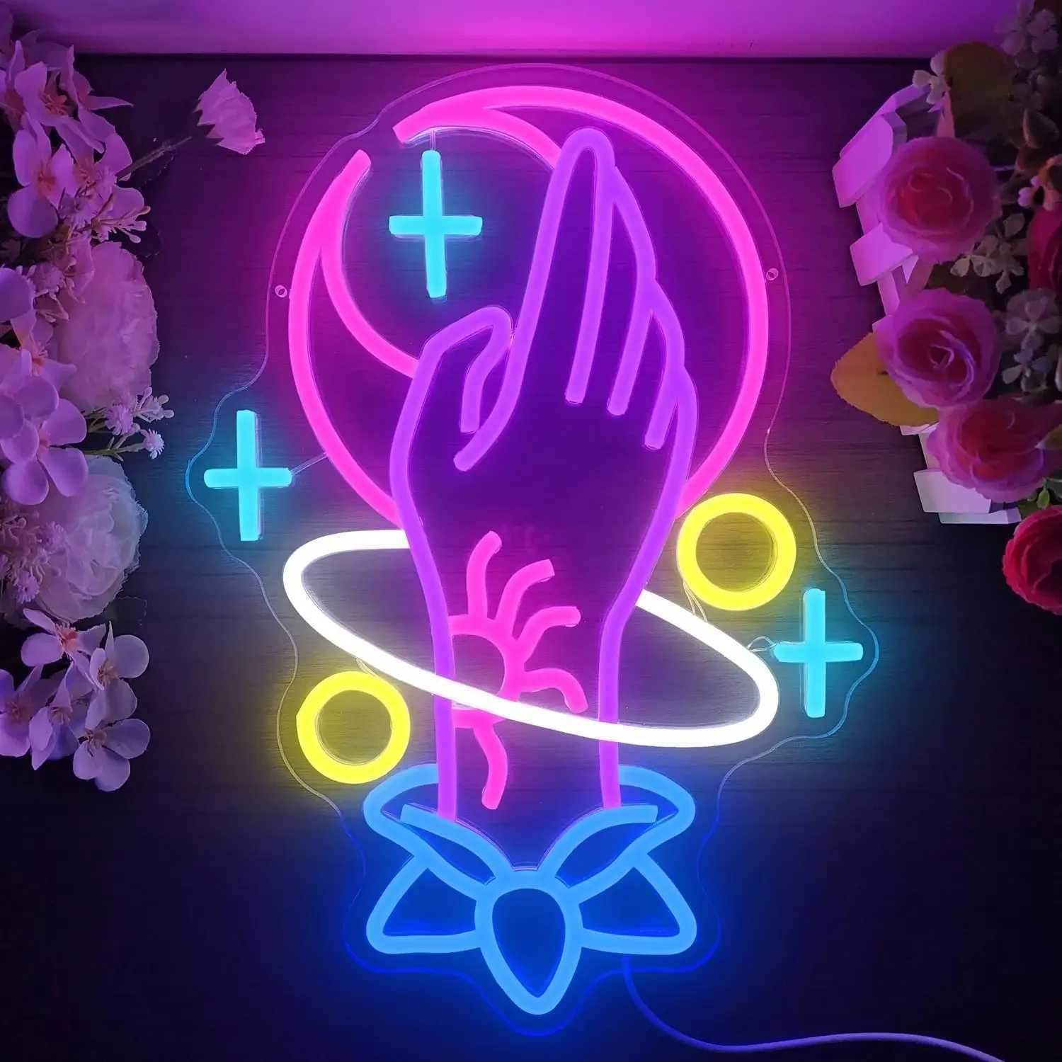 Spiritual Hand Neon Sign Tarot Neon Signs for Wall Decor Magic Hand LED Neon Light Signs for Room Wall Decor Business Neon Light XJ250626