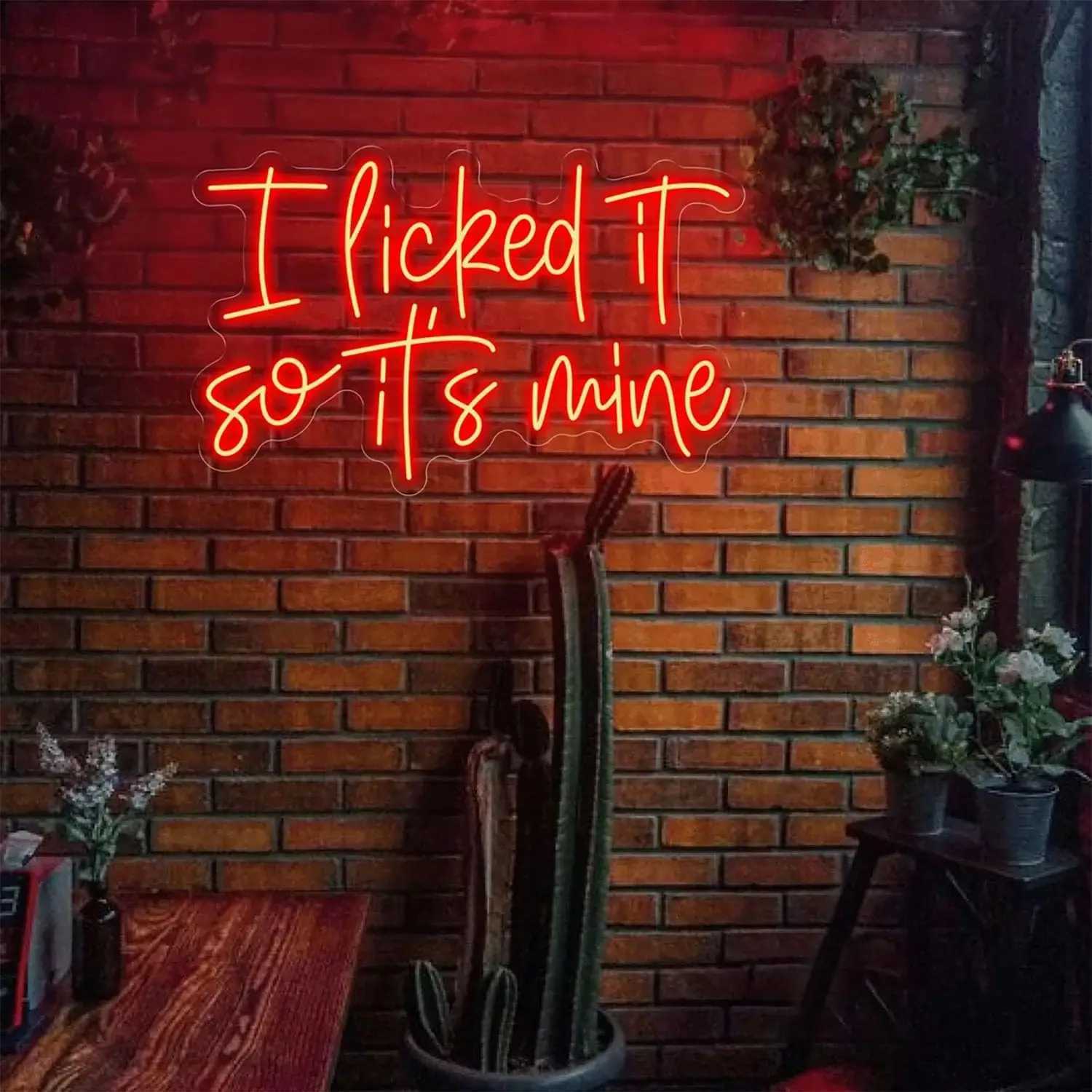I Licked It So Its Mine Neon Sign LED Neon Light for Bar Club Wedding Birthday Wall Art Decor USB Letters Light Up Sign GiftXJ250626