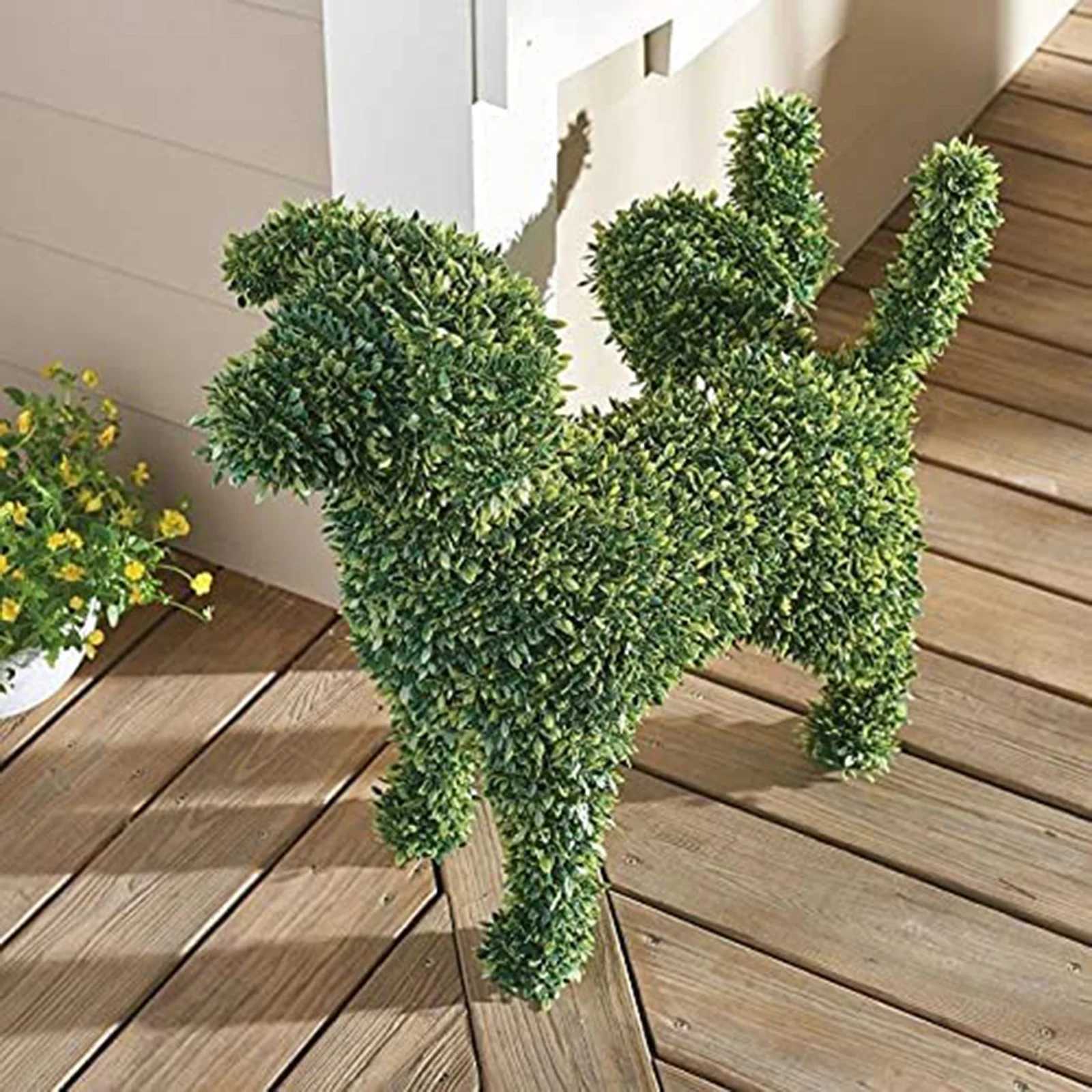 Decorative Peeing Dog Topiary Flocking Dog Sculptures Statue Without Ever a Finger to Prune or Water Decorative Pet Garden Decor X250627