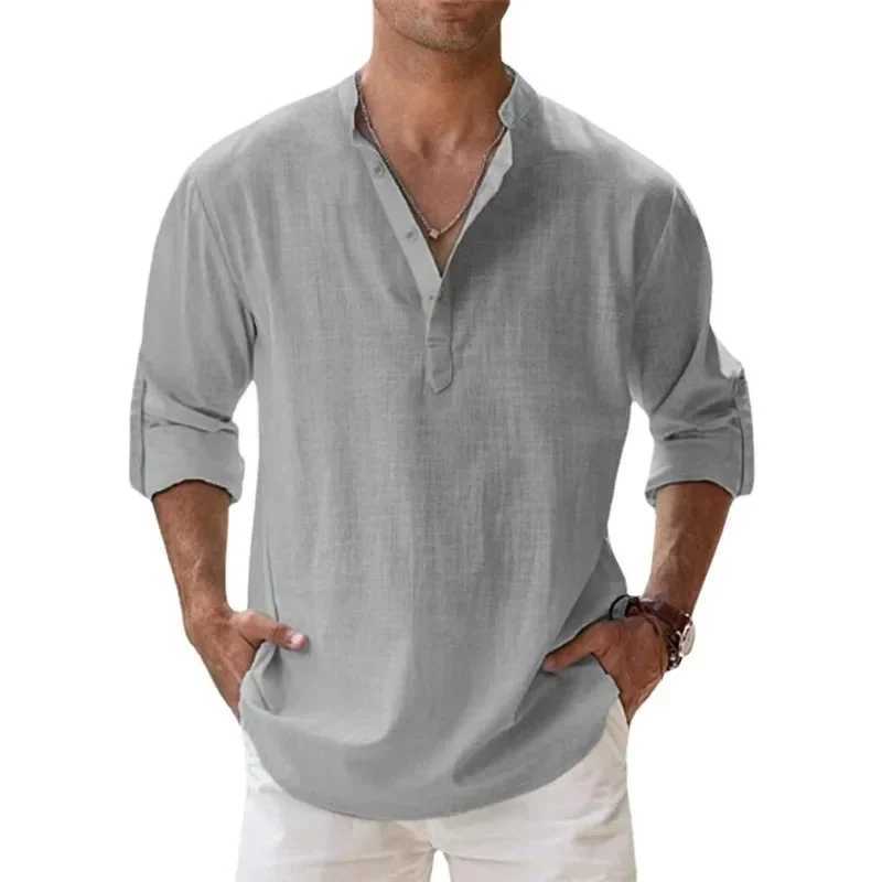 2 Colors New Style Long Sleeve Shirts For Men Casual Shirts Lightweight Long Sleeve Henley Beach Shirt Hawaiian Mens Shirt W250627