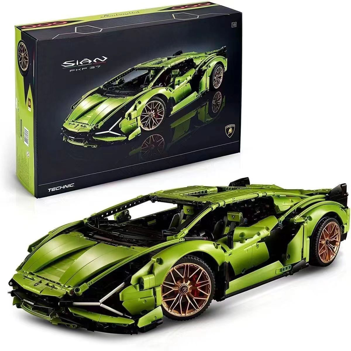 MOC Small Particle Building Block Sports Car Model Assembly Blocks Model Building Kits Toys Gifts Roadster Remote Control Glow 3696 PCS