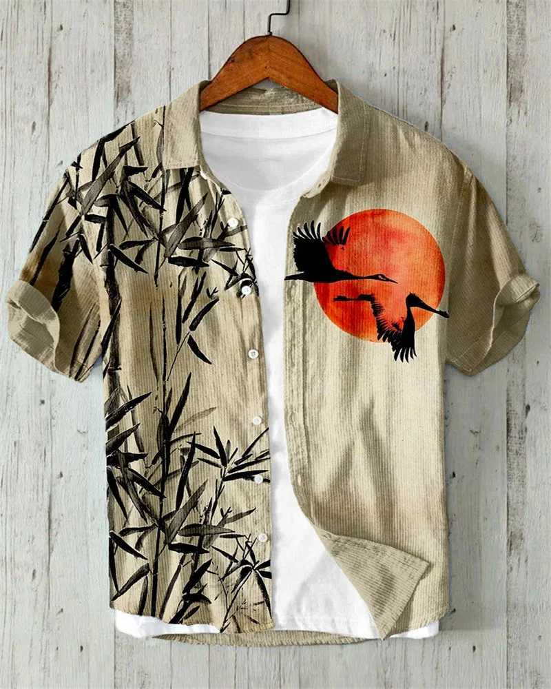 Mens Shirt Comfortable Breathable Short Sleeve Shirt Oversized Design Mens Summer Hawaiian Shirt S-5XL W250627