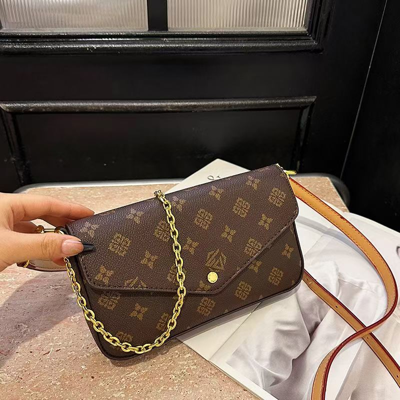 Designer Bags Fashion Shoulder Bags Underarm Bags Women's Bags Luxury Chain Leather Bags Hundreds Luxury Printed Leather Embossed Old Flower Bags