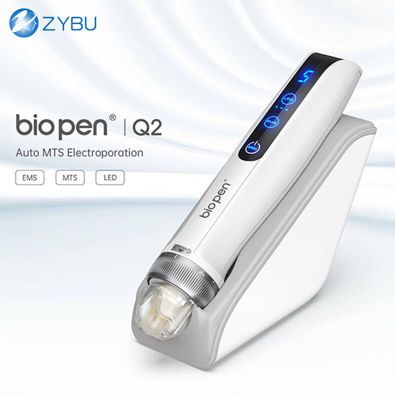 Bio Pen Q2 EMS Microneedle Therapy Tool - Professional Grade Electric Derma Pen Kit Including Multiple Pin Options & 2 LEDs Light Therapy for At-home 