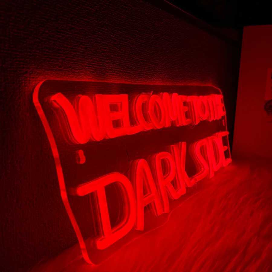 Welcome to the Dark Side Neon Signs for Wall Decor Sci-Fi Movie Inspired Light for Game Rooms Man Cave Bars Wall DecorXJ250626