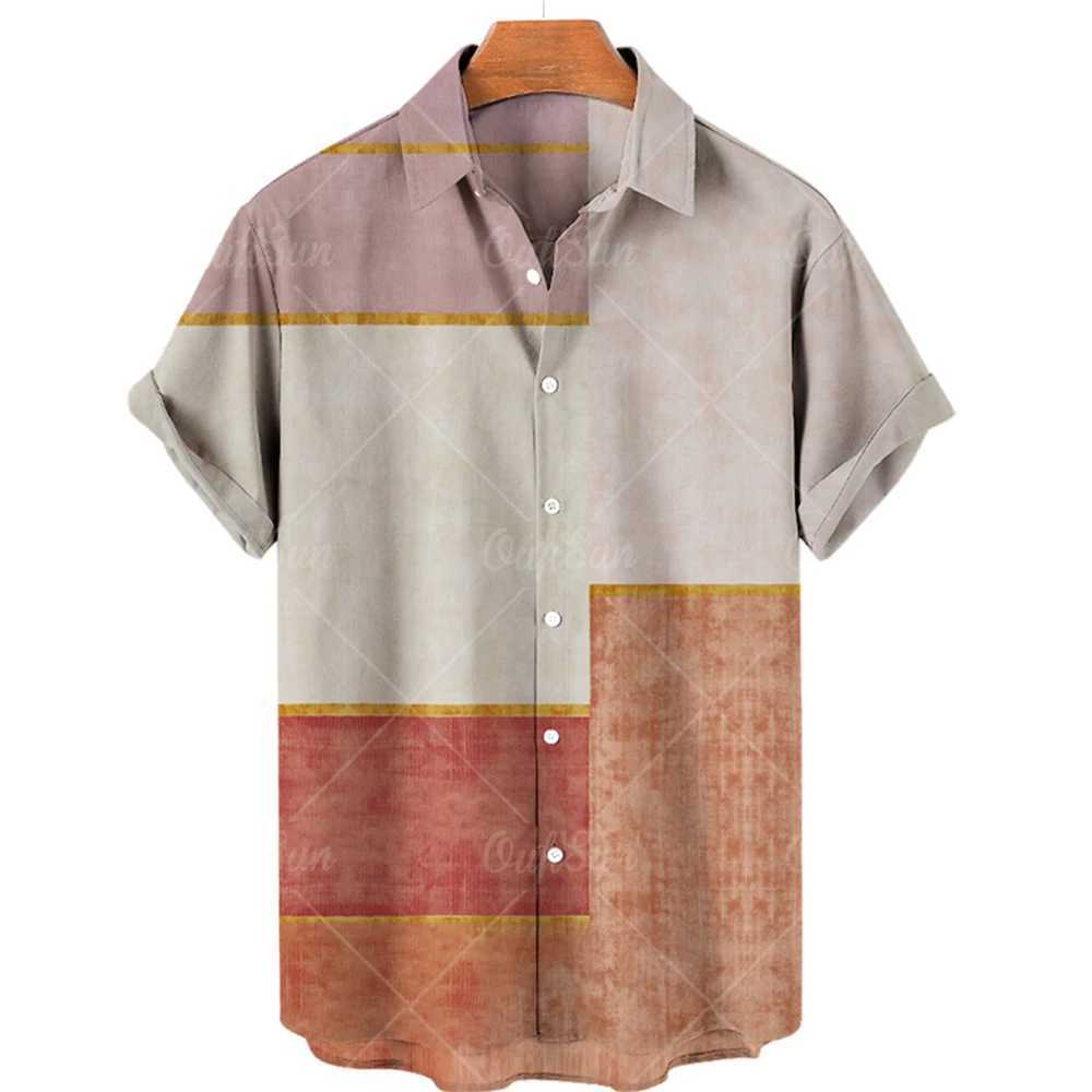 Mens Hawaiian Shirts Mens Short Sleeved Vintage Shirt Mens Fashionable Summer Beach Tops Loose And Comfortable mens Clothing W250627