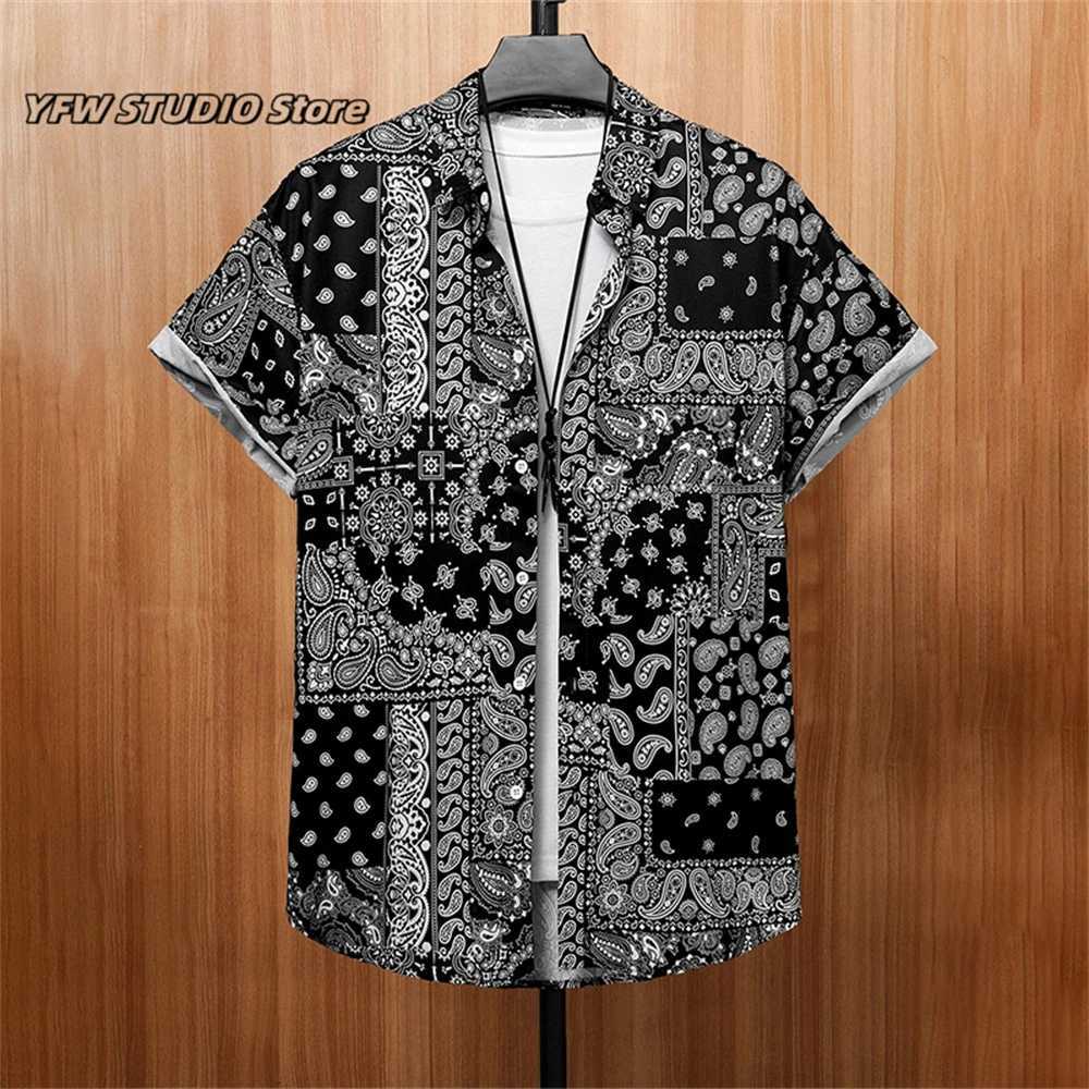 Summer 3D Graffiti Blossom Printed Shirts for Men Fashion Streetwear Long Sleeve T Shirt Unisex Hawaiian Shirts Blouses W250627