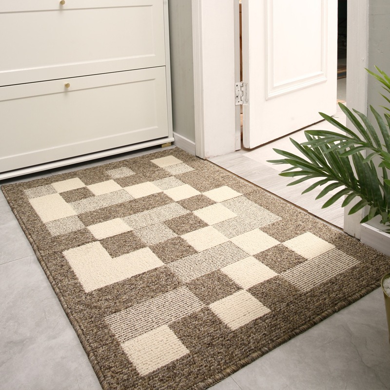 VIKAMA American Household Entrance Doorway Velvet Doormat Simple Wear-resistant Dirty Bathroom Anti-slip Foot Mat Home Decoration