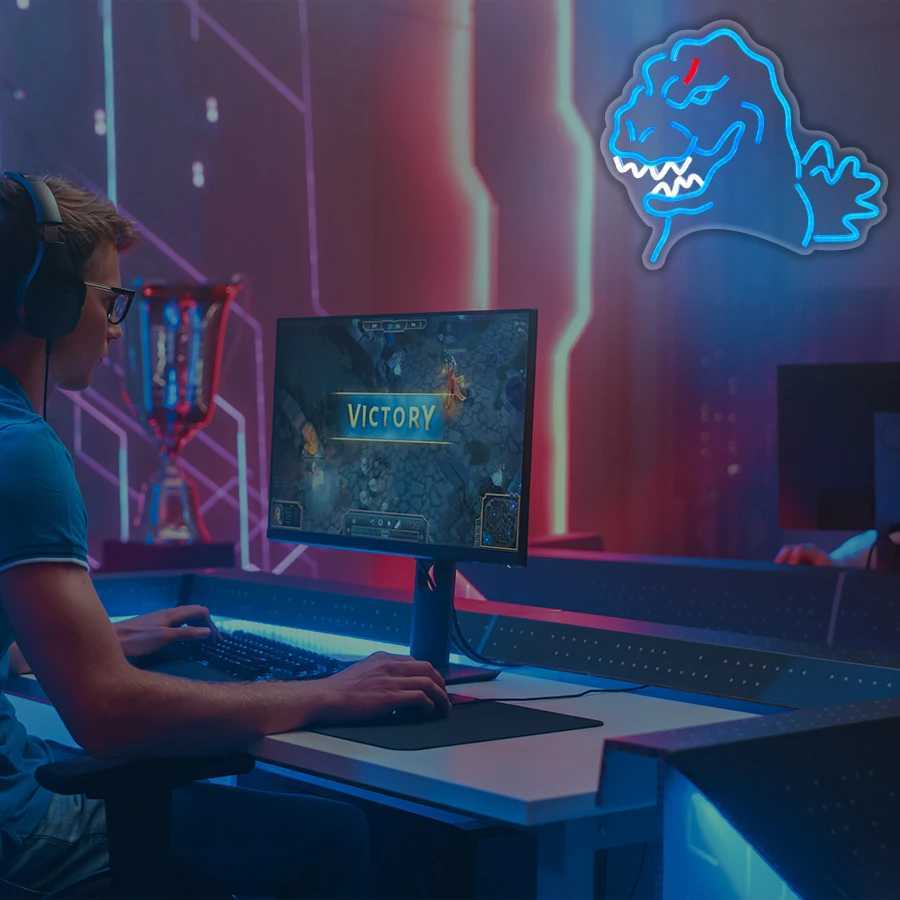 Ghostbusters Neon Sign for Wall Decor LED Dinosaur Neon Light Monster LED Sign Ghost Decor for Party Bedroom Bar Man Cave XJ250626