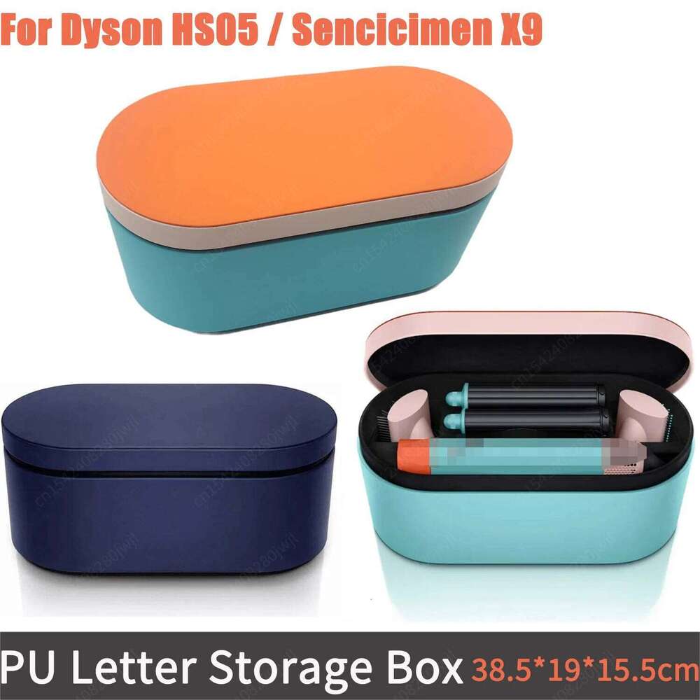 Dyson Airwrap Hs01/05 And Dryer Hd08 Hd15 Large Size PU Letter Storage Box For Sencicimen X9 Hair Styler Prussia Blue