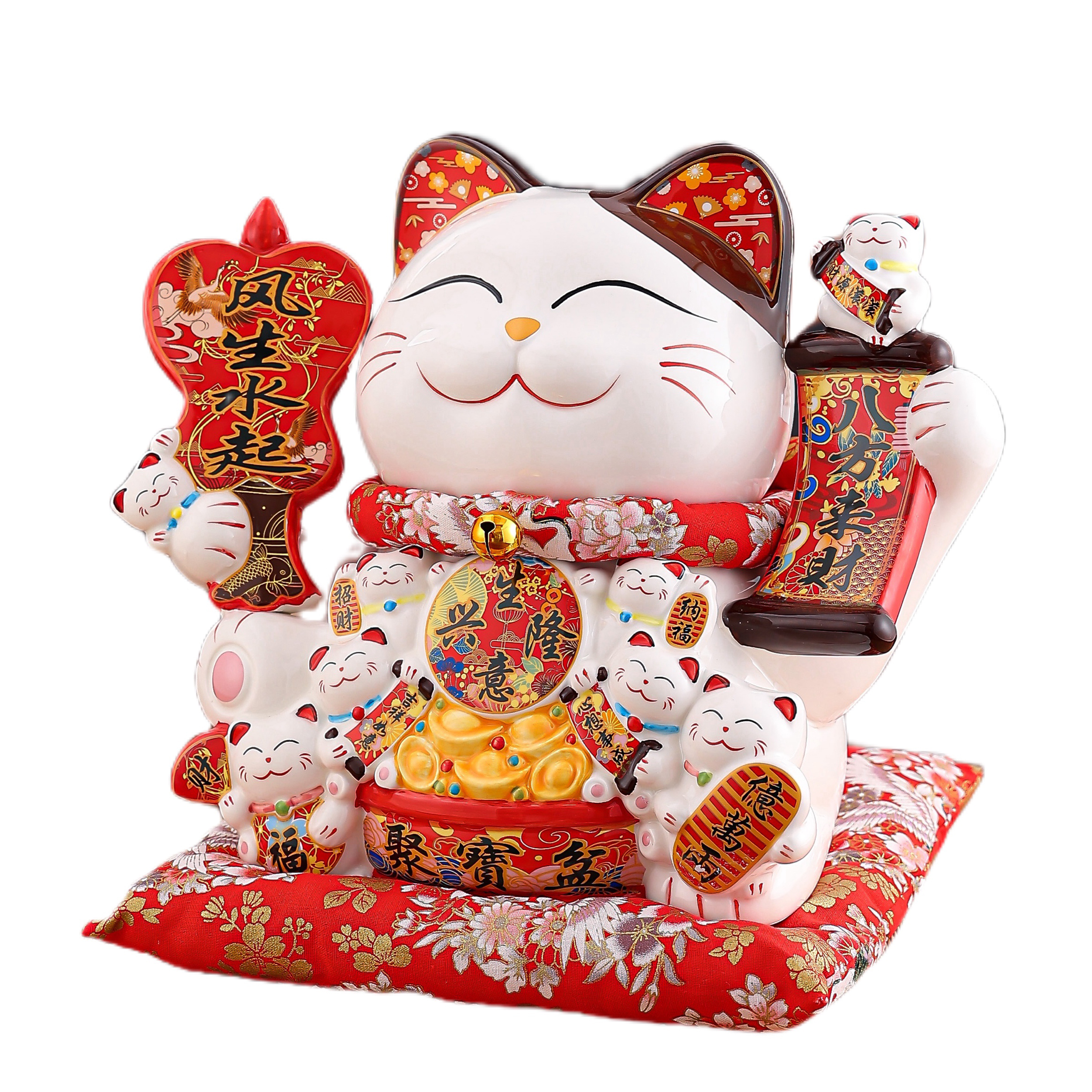 Traditional Craftsmanship: Antique-Themed Storage Pottery Jars Porcelain Ancient-Inspired Handmade Zhao Cai Ceramic Savings Vessel - Unique Decorative