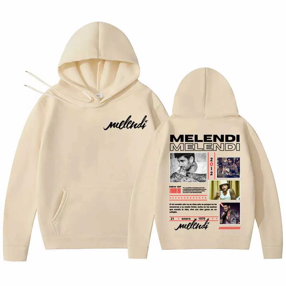 Rapper Melendi Album 2025 Tour Merch Sweatshirt Men Women Fashion Hip Hop Gothic Retro Hoodies Casual Fleece Oversized Pullovers W250627