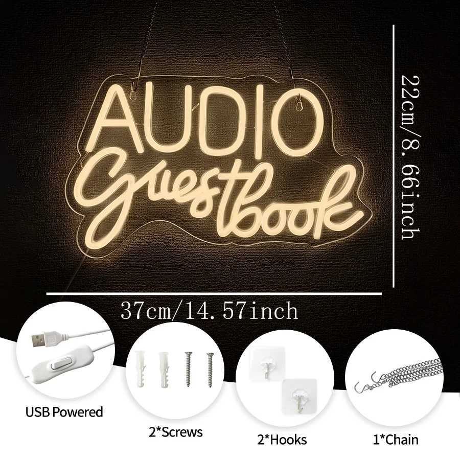 Audio Guestbook Neon Sign Wedding Message Led Neon Wall Decor Bedroom Bar Party Wedding Scene Luminous Sign Wall Lamp.XJ250626
