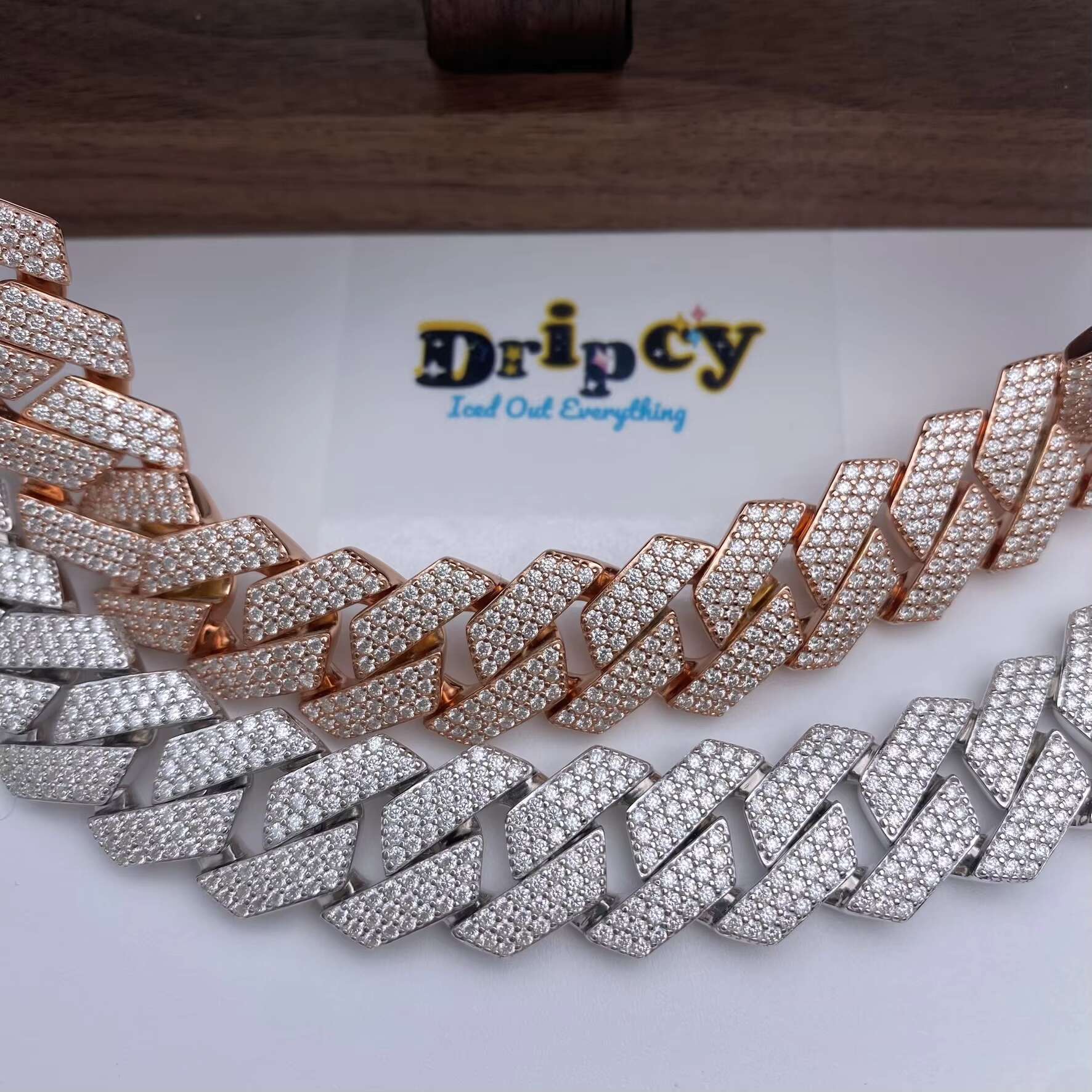 15MM Fashion Customization Moissanite Vvs1 d Color Cuban Link Chains Real Iced Necklace Hip Hop Pass Test
