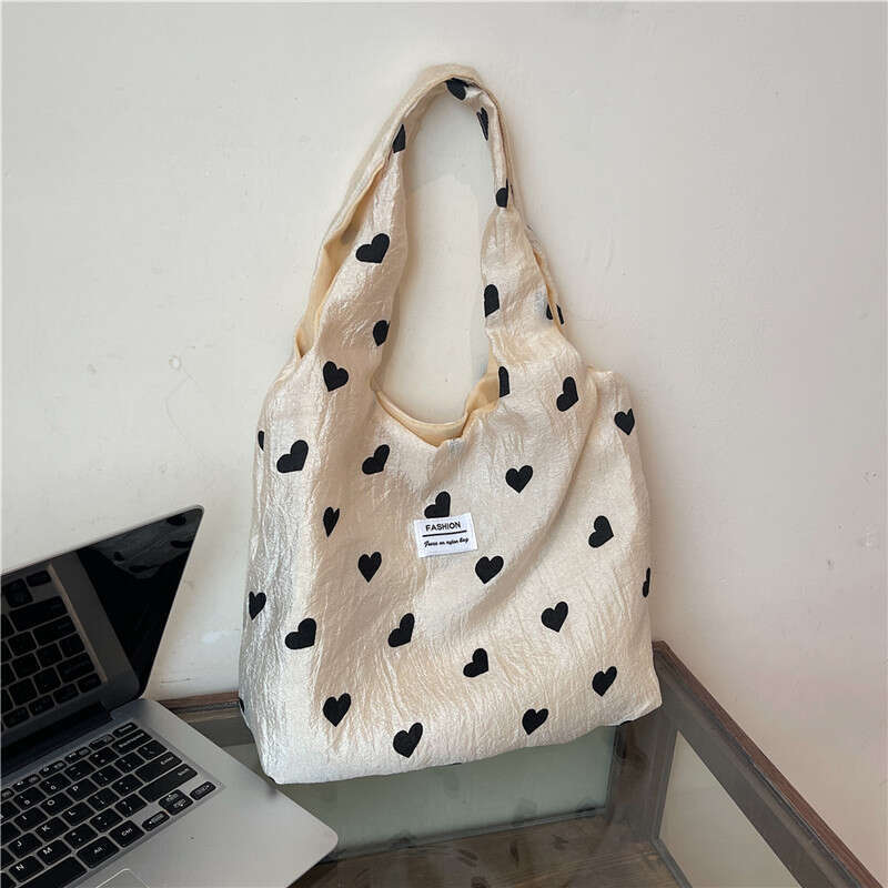 Chinese Style Free shipping Cloth for Women 2024 Spring New Fashion Heart Tote Casual Large Capacity Shopping Bag
