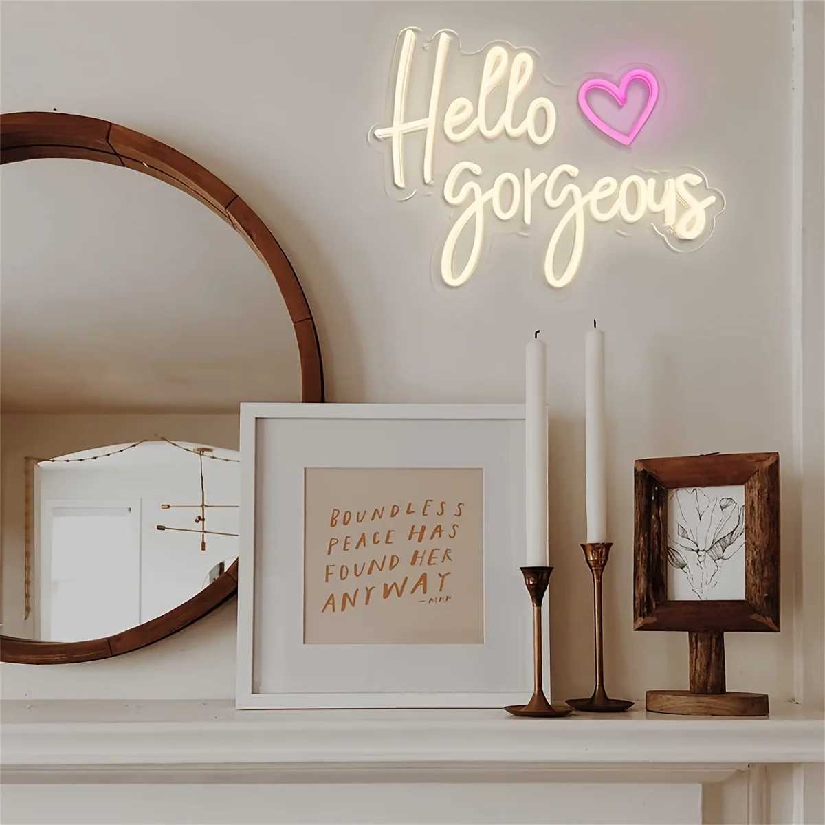 Hello Gorgeous Neon Sign LED Neon Light Wall Art for Bedroom KTV and Home Decor -Perfect Birthday Gift for Beauty LoversXJ250626