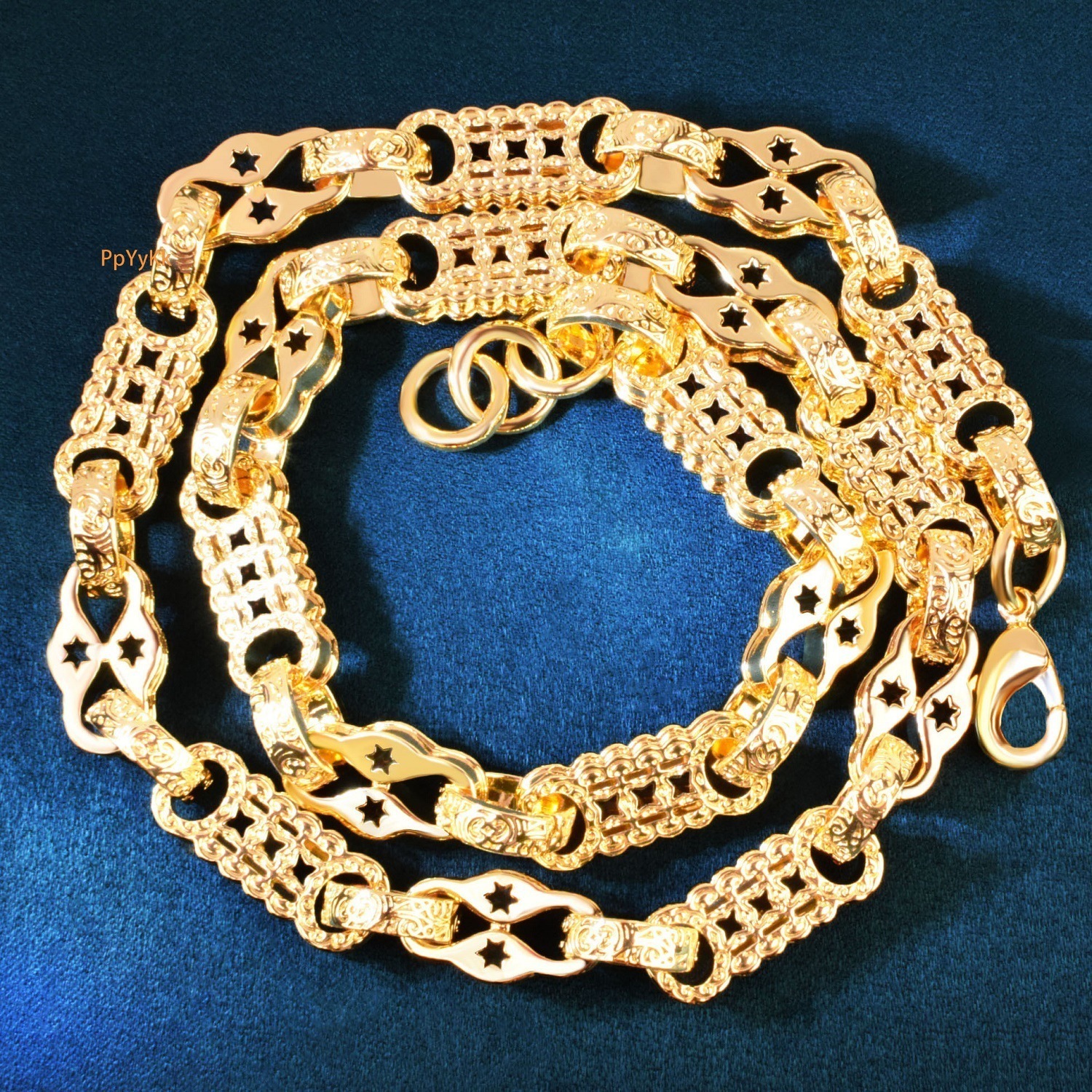 New Release 10mm Gold Plated Creative Chinese Coin Chain Men's VVS Moissanite Iced Out Hip Hop Statement Jewelry Passes the Diamond Tester