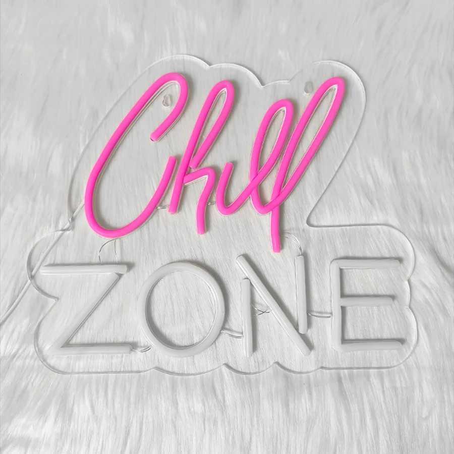 Chill Zone Neon Sign Led Light-Emitting Letter Lamp Usb Powered Used For Art Decor Of Lounge Game Room Bar And Man Cave WallXJ250626