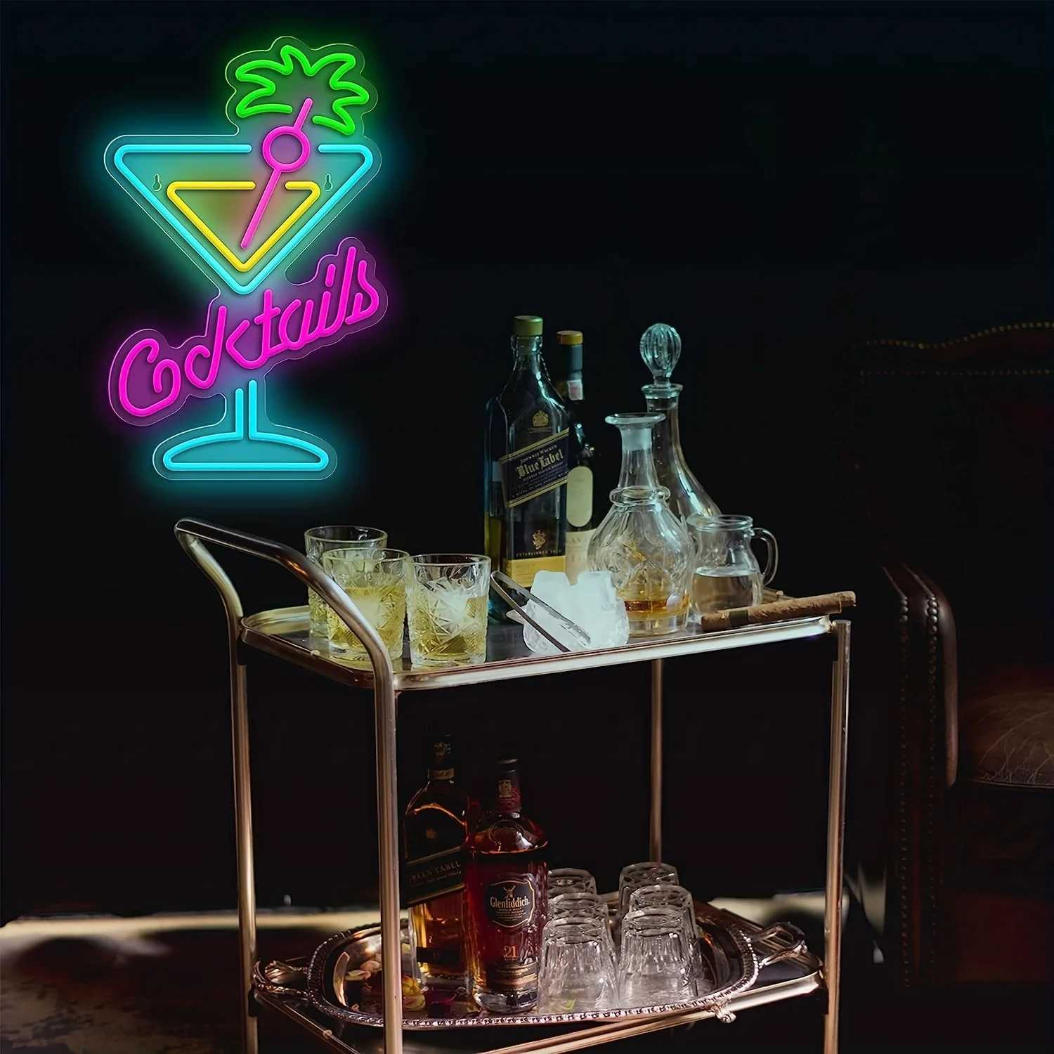 Vibrant Multi-Color Cocktail Neon Light - LED Art Wall Light Perfect for Beer Bar Party Cocktail Bar Nightclub Decoration XJ250626