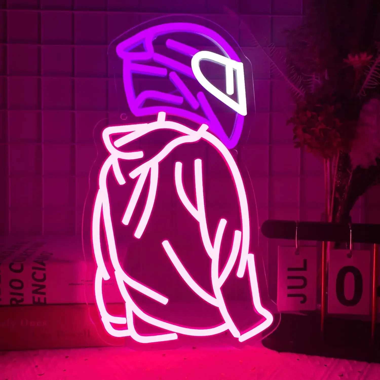 Motorcyclist Neon Signs for Wall Decor Dimmable Neon Sign USB Powered Business Garage Neon Light for Man Cave Birthday Gifts XJ250626