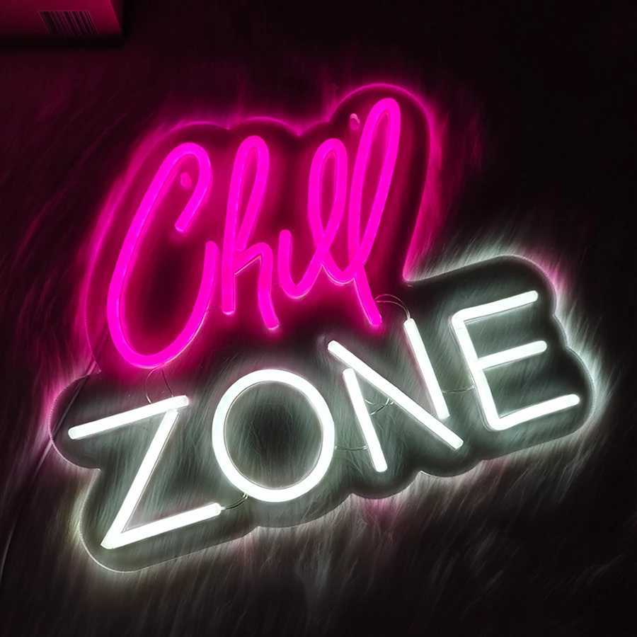 Chill Zone Neon Sign Led Light-Emitting Letter Lamp Usb Powered Used For Art Decor Of Lounge Game Room Bar And Man Cave WallXJ250626