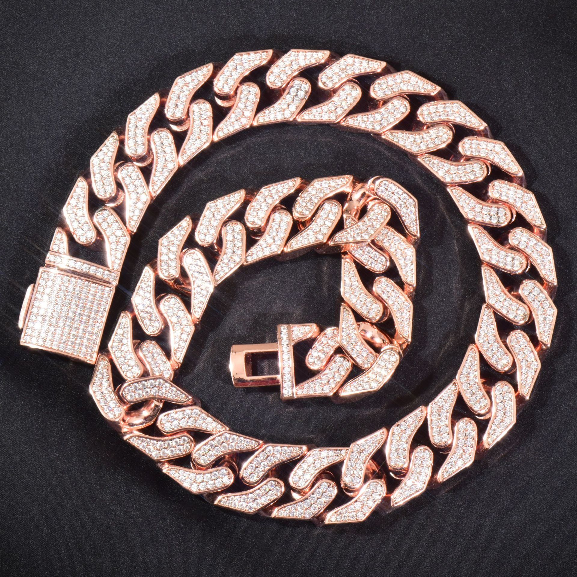 16mm Luxury VVS Moissanite Iced Out Hip Hop Bent Cuban Chain Creative Best Seller High-Fashion Statement Necklace Passes the Diamond Tester