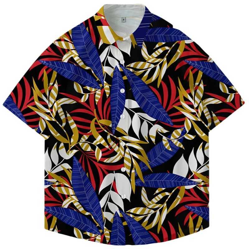 Summer Mens Retro Hawaiian Short Sleeve Flower Shirt Loose Casual Handsome Seaside Vacation Beach Half Sleeve Floral Shirt W250627