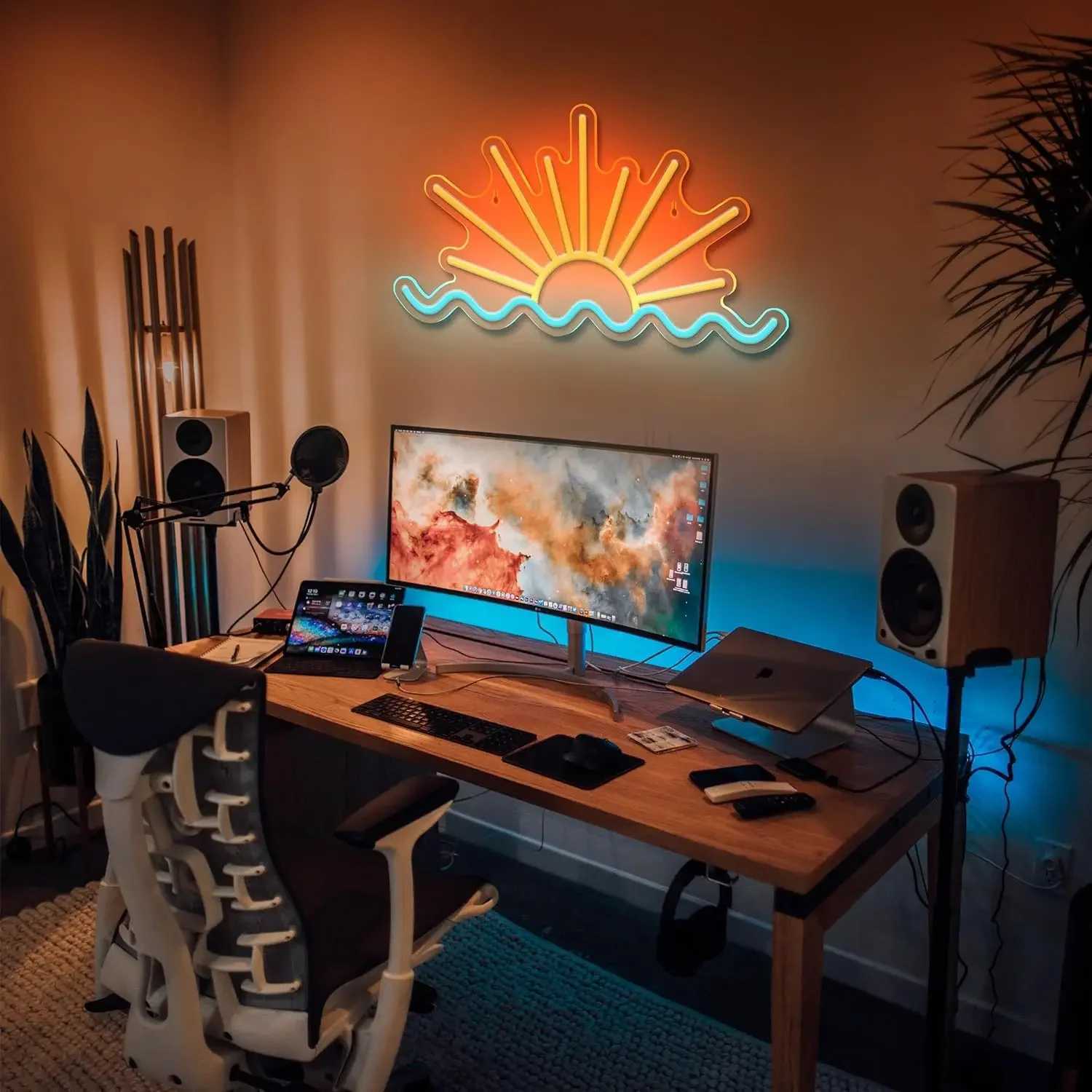 Sunrise Sunset Neon Sign Led Neon Signs Beach Sea Wave Led Neon lights for Living Room Party Bar Decor USB Powered With DimmerXJ250626