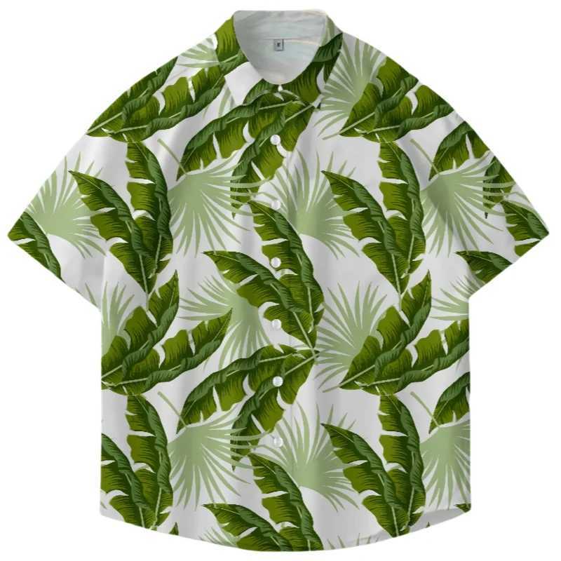 Summer Mens Retro Hawaiian Short Sleeve Flower Shirt Loose Casual Handsome Seaside Vacation Beach Half Sleeve Floral Shirt W250627