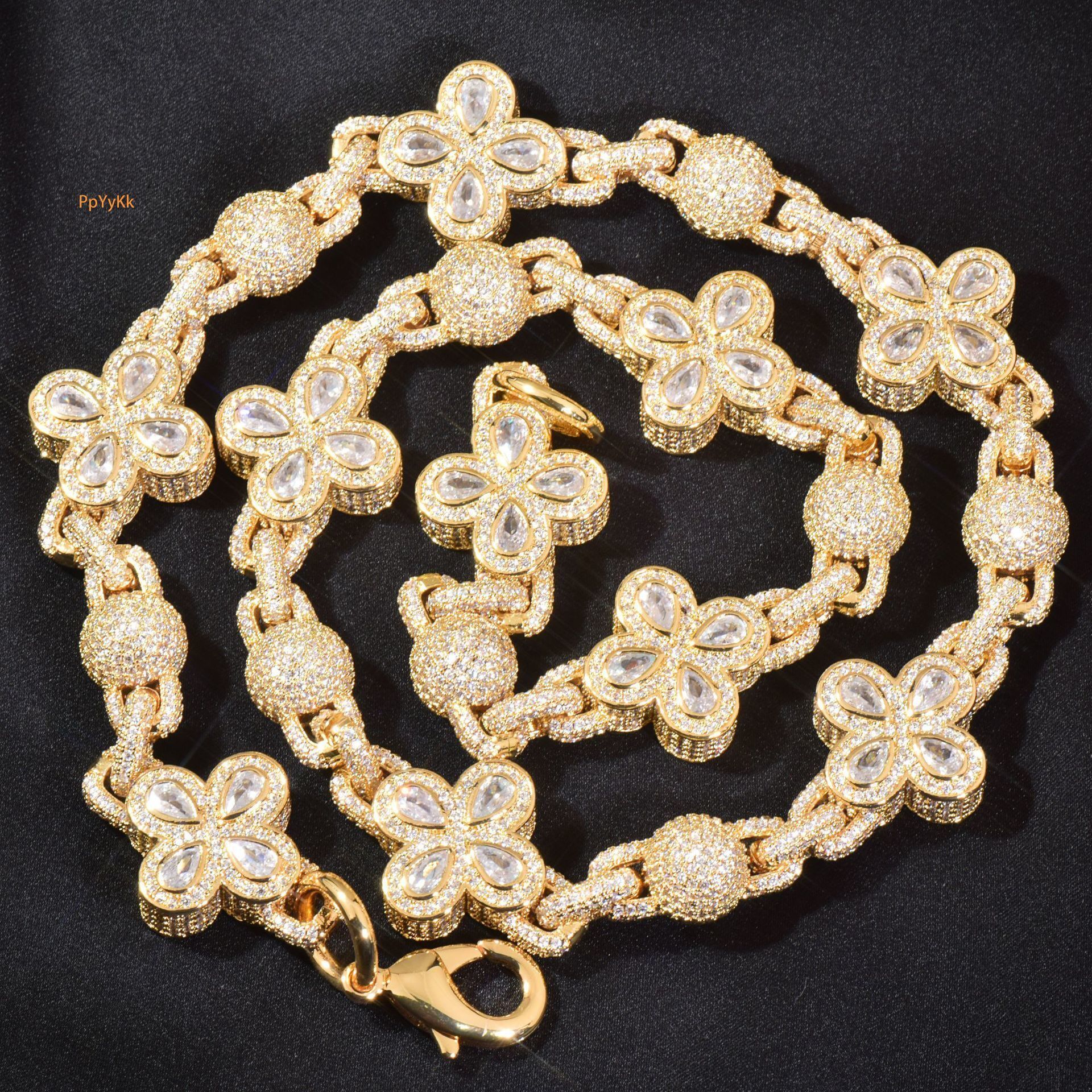 14mm Luxury VVS Moissanite Iced Out Hip Hop Lucky Clover Men's Edgy Statement Necklace Passes the Diamond Tester
