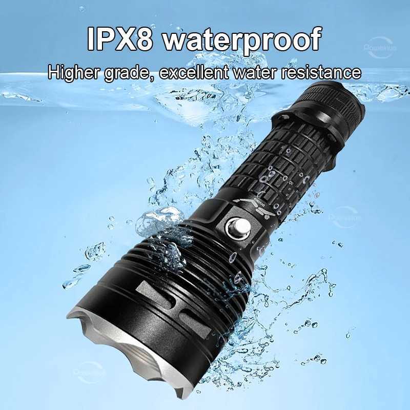 9000LM Upgrade XHP160 Diving Flashlight Powerful Professional Underwater Lantern Rechargeable Dive Torch IP8 Waterproof Scuba Lamp W250701