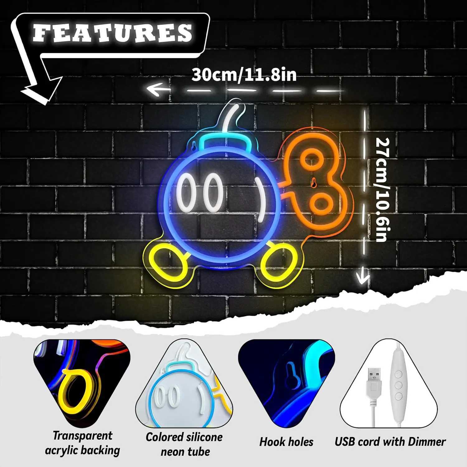 Gaming Neon Sign for Gamer Room Decor Anime Neon Dimmable LED Sign USB Powered for Bedroom Game Room Man Cave Gifts for Teens XJ250626
