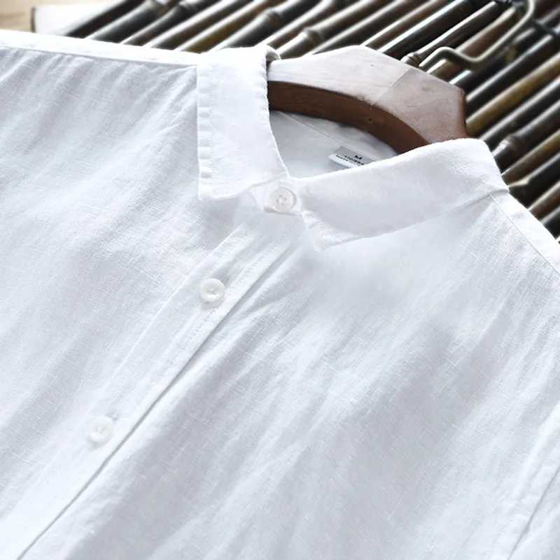 Suehaiwes Brand White Shirt Men Comfortable Pure Linen Shirts For Men Long Sleeve Casual Clothes Camisa Masculina Chemise W250627