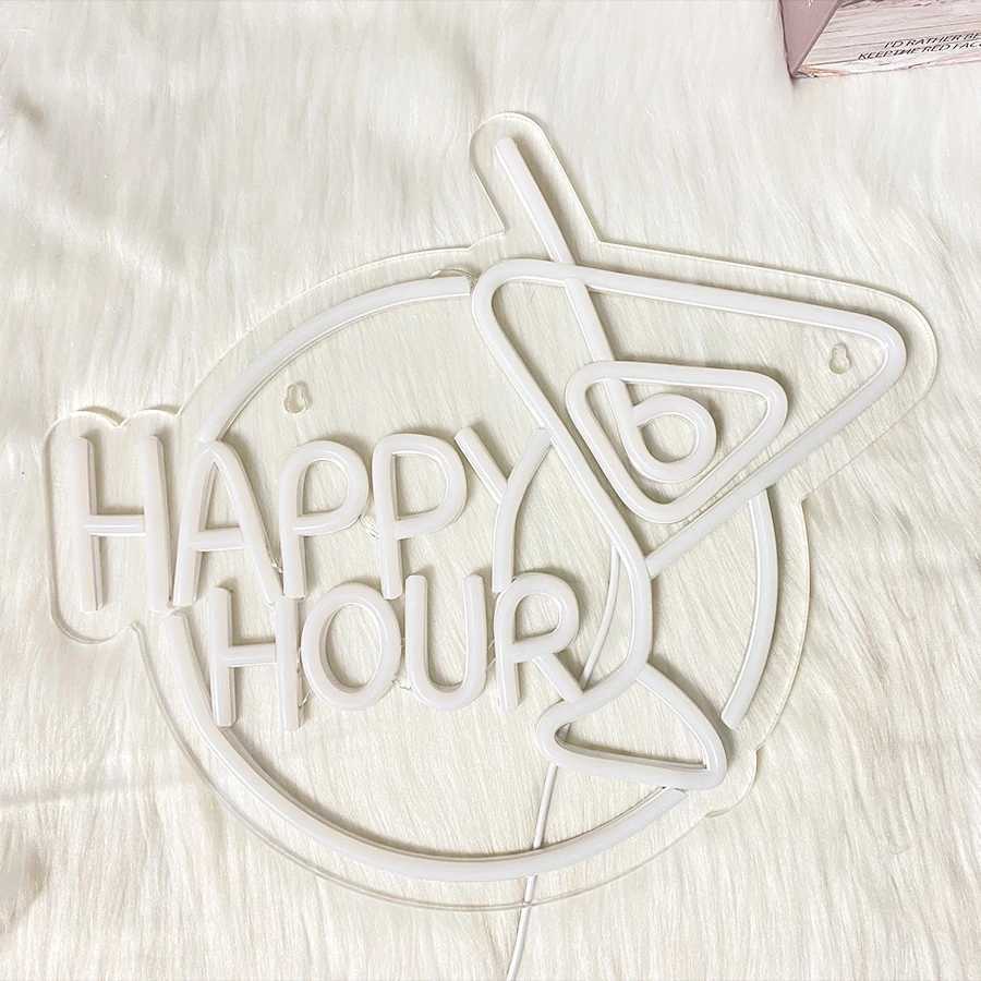 Happy Hour Neon Sign Cocktail Led Icon Color Letter Light Usb Powered Used For Bars Club Parties Family Gatherings Decor.XJ250626