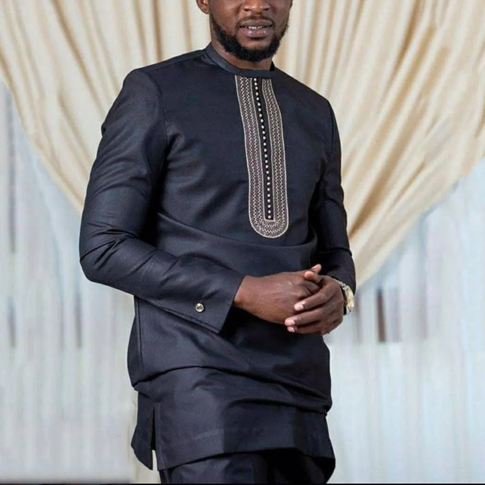 african muslims evening dresses for men set fashion kaftan outfit dashiki africa clothing casual robe africaine party suit 2025 250515