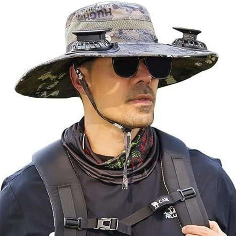 Long Battery Life Lithium Battery Fan Solar Charging High Wind Power Summer Sun Hat Fan Hat