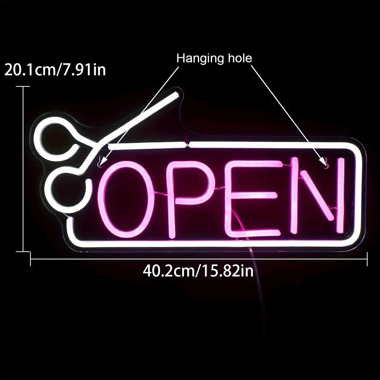 Scissors Open Neon Sign for Business - Neon Lights Sign for Party Bar Salon Stores Shop Hotel Wall Decor for Store Windows XJ250626