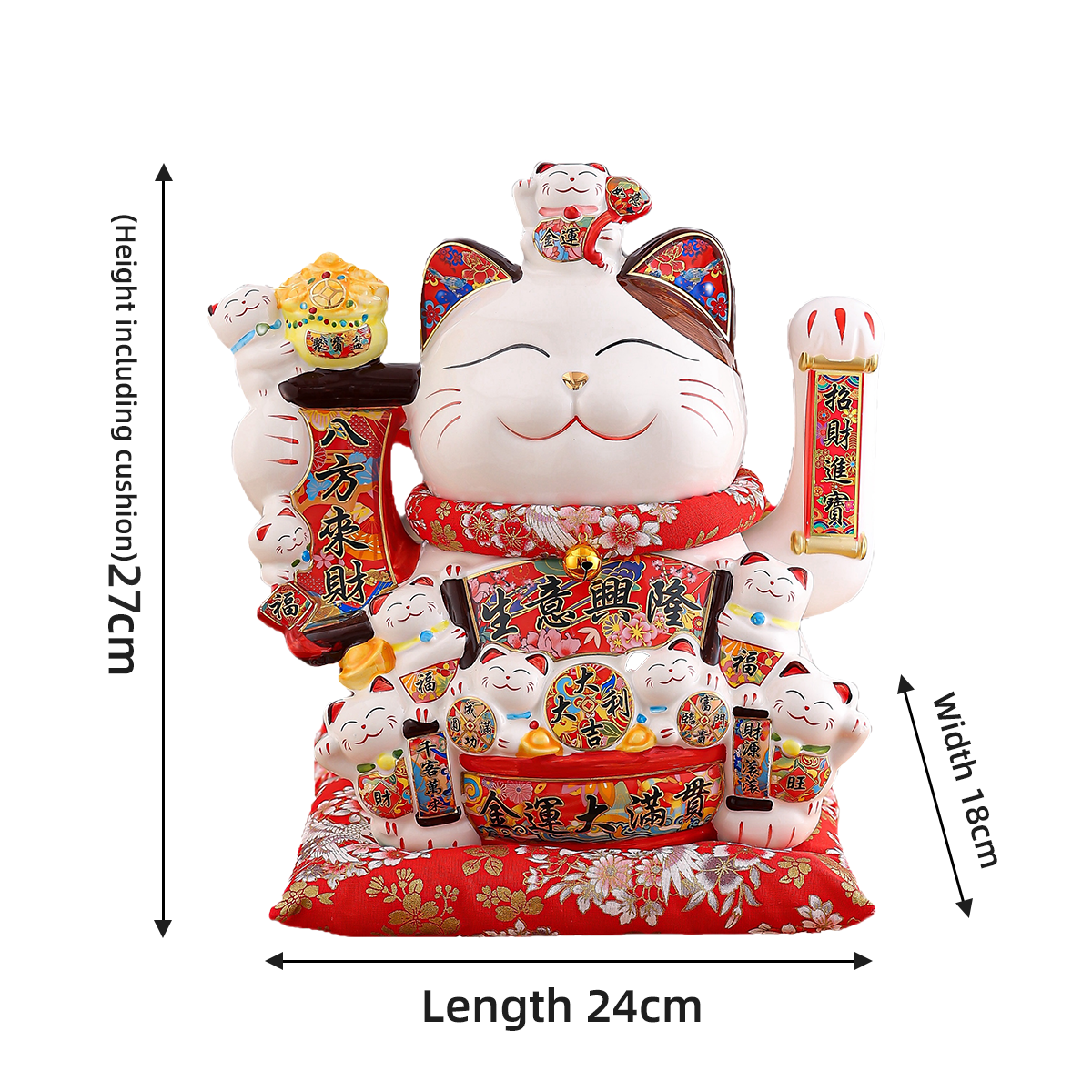 Handcrafted Ceramic Maneki-Neko Figure Perfect Opening Present & Front Desk Decoration Creative Ceramic Lucky Cat Ornament for Home Decor - Ideal Stor