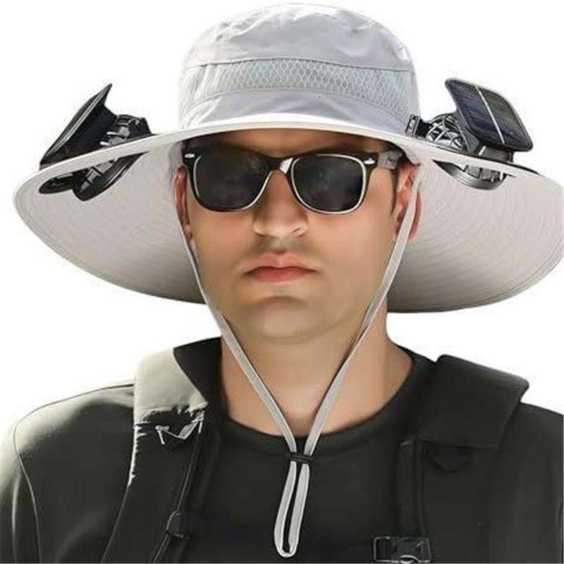 Long Battery Life Lithium Battery Fan Solar Charging High Wind Power Summer Sun Hat Fan Hat