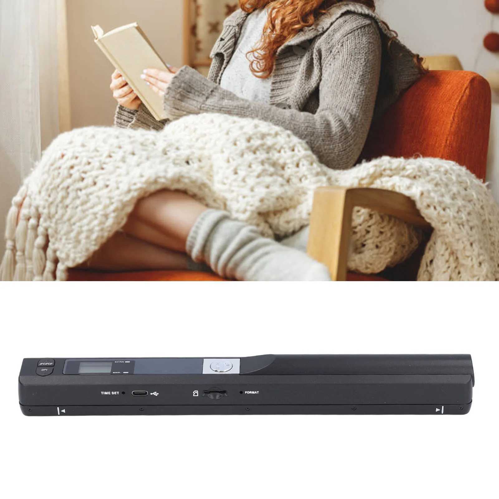 Mobile Document Scanner 8.27 Inch 900DPI Compact HD Scanning Portable Scanner PDF and JPG with CD for Photo X250626